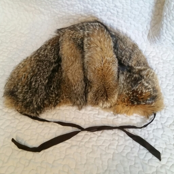 Vintage Handmade Genuine Racoon Fur Winter Hat